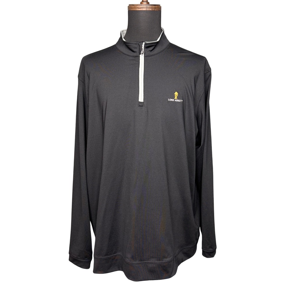 Pebble Beach Performance Men XXL Black Lord Abbett 1/4 Zip Pullover Golf Outdoor